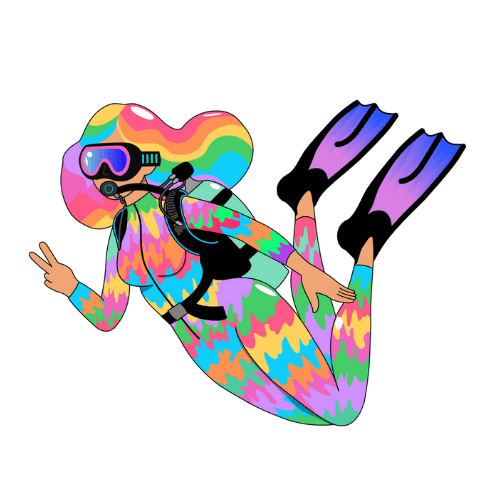 Female Diver Sticker